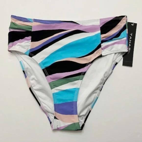 Tahari High-Waist Striped Bikini Swimsuit Bottom Size S NWT - Picture 6 of 6